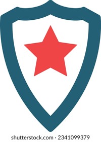 Police Badge Glyph Two Color Icon For Personal And Commercial Use.
