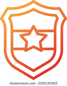 Police Badge Gradient Icon - Single Icon, Vector
