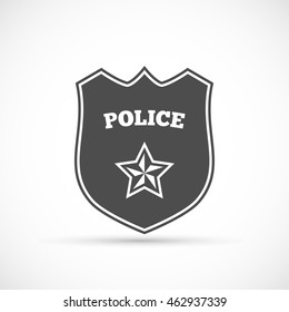 Police Shield Icon Black Isolated Vector Stock Vector (Royalty Free ...