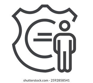 Police badge icon concept. Vector graphic design illustration