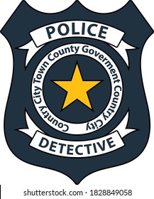 Police Badge Icon. Editable Outline With Color Fill Design. Vector Illustration.