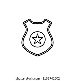 police badge icon. Element of crime and punishment icon for mobile concept and web apps. Thin line police badge icon can be used for web and mobile