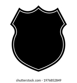 Police Badge Icon. Flat Design Isolated on White Background