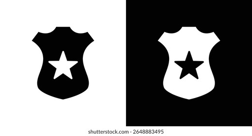 Police badge icon of a flat style vector