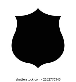 Police badge icon, full black. Suitable for website, content design, poster, banner, or video editing needs