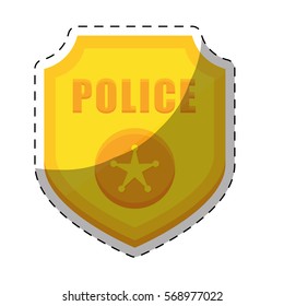 police badge icon image vector illustration design 