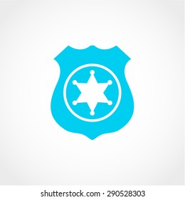 Police Badge Icon Isolated on White Background