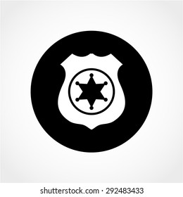 Police Badge Icon Isolated on White Background