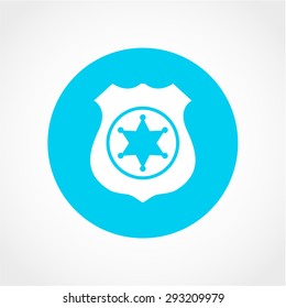 Police Badge Icon Isolated on White Background
