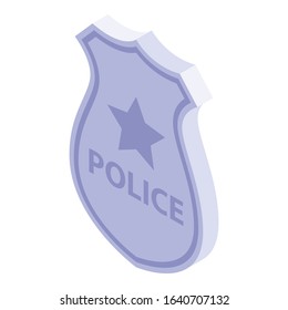 Police badge icon. Isometric of police badge vector icon for web design isolated on white background