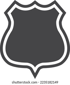 Police badge icon. Law officer shield sign