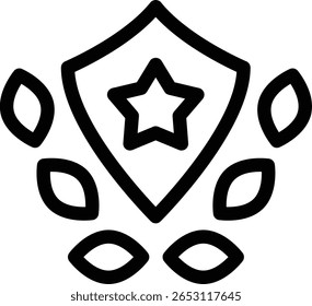 Police badge icon with line and simple style

