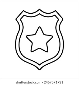 Icono de la insignia de la policía Línea Vector gráficos