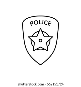 Police badge icon. Line icon for web and mobile interface.