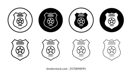 Police badge icon linear logo isolated