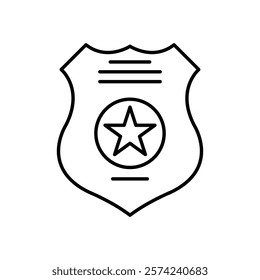 Police badge icon linear logo isolated