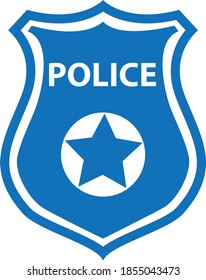police badge icon on white background. police sign. police shield symbol. flat style.