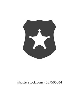 Police Badge Icon On The White Background