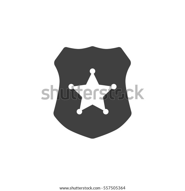 police badge icon on\
the white background