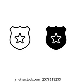 Police badge icon set color editable