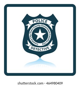 Police badge icon. Shadow reflection design. Vector illustration.