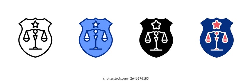 Police Badge icon sheet multiple style collection