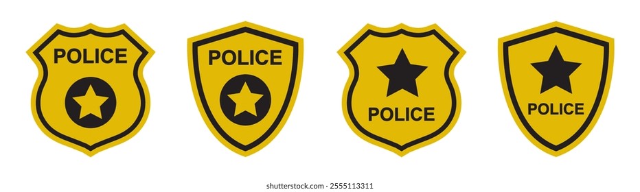 Police badge icon. Police shield icon, vector illustration