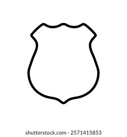 Police badge icon Thin line vector