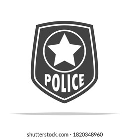 Police badge icon transparent vector isolated illustration
