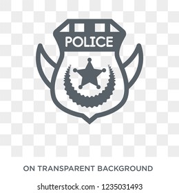 Police badge icon. Trendy flat vector Police badge icon on transparent background from law and justice collection. 