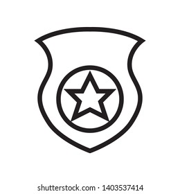 Police badge icon in trendy outline style design. Vector graphic illustration. Suitable for website design, logo, template. EPS 10.