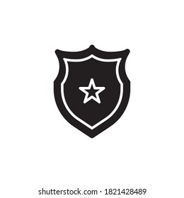 police badge icon vector glyph style design. isolated on white background