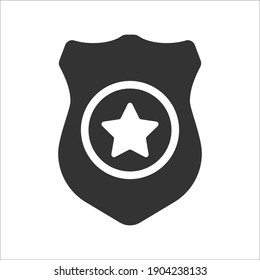 Police Badge Icon, Vector Graphics