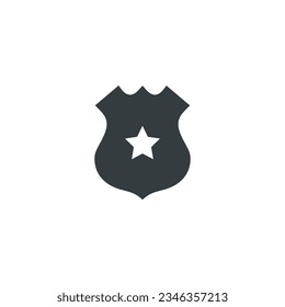 Icono de insignia policial, ilustración vectorial de insignia policial