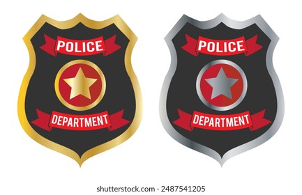 Police badge icon. Vector illustration