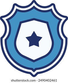 Police Badge icon vector image. Can also be used for Physical Fitness. Suitable for mobile apps, web apps and print media.