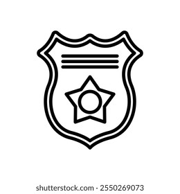 police badge icon vector, line style icon