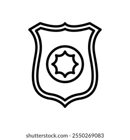 police badge icon vector, line style icon