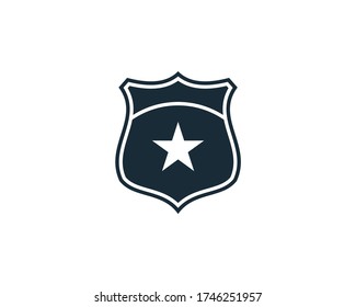 Police Badge Icon Vector Logo Template Illustration Design