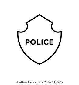 Police badge icon Vector logo outline