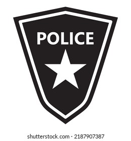 Police Badge Iconjustice Signsheriff Star Emblemisolated Stock Vector ...