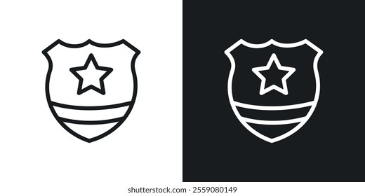 Police badge icons. vector set in black colors