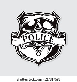 Police badge illustration.vector emblem.
