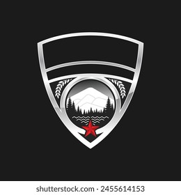 Police Badge isolated on black background