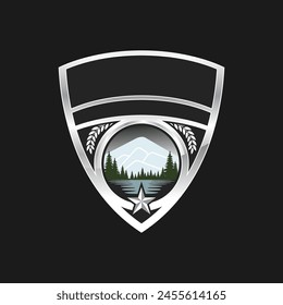 Police Badge isolated on black background