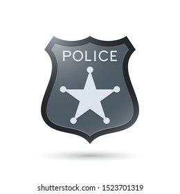 Vector Police Badge Isolated Illustration On Stock Vector (Royalty Free ...