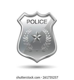 Police Badge Isolated On White Background Stock Vector (Royalty Free ...