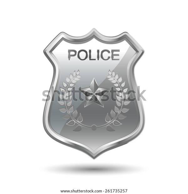 Police Badge Isolated On White Background Stock Vector (Royalty Free ...