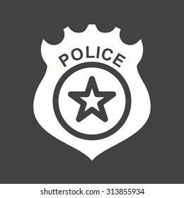Police, badge, law icon vector image.Can also be used for law and order. Suitable for mobile apps, web apps and print media.