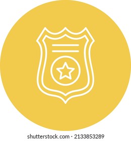 Police Badge line circle icon vector image. Can also be used for web apps, mobile apps and print media.
